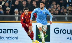 Castellanos durante il Derby di Coppa Italia contro la Roma