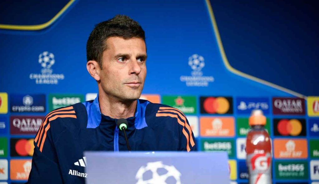 Thiago Motta in conferenza stampa (Getty)