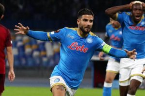 Insigne con la maglia del Napoli