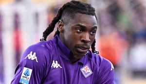 Kean esulta dopo un gol alla Fiorentina