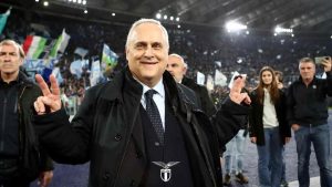 Lotito durante il Derby (SS Lazio)