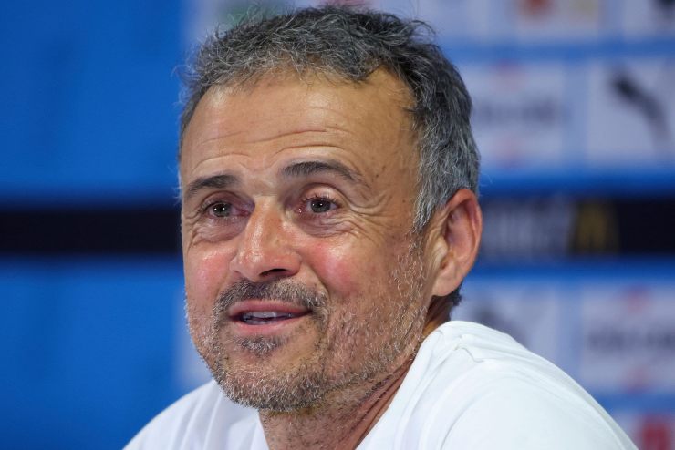 Luis Enrique durante una conferenza stampa (Getty Images)