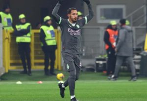 Rientro in campo di Bennacer in Milan-Roma (fonte: X AC Milan)