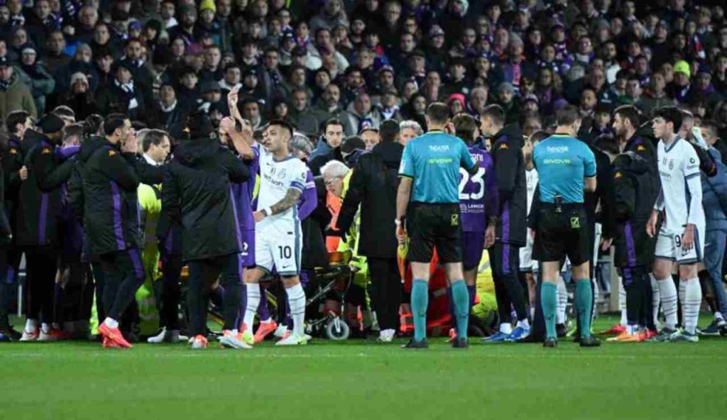 Malore Bove durante Fiorentina-Inter